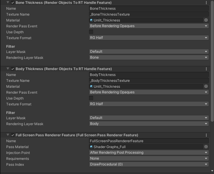 Render Feature Settings